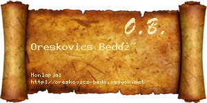 Oreskovics Bedő névjegykártya